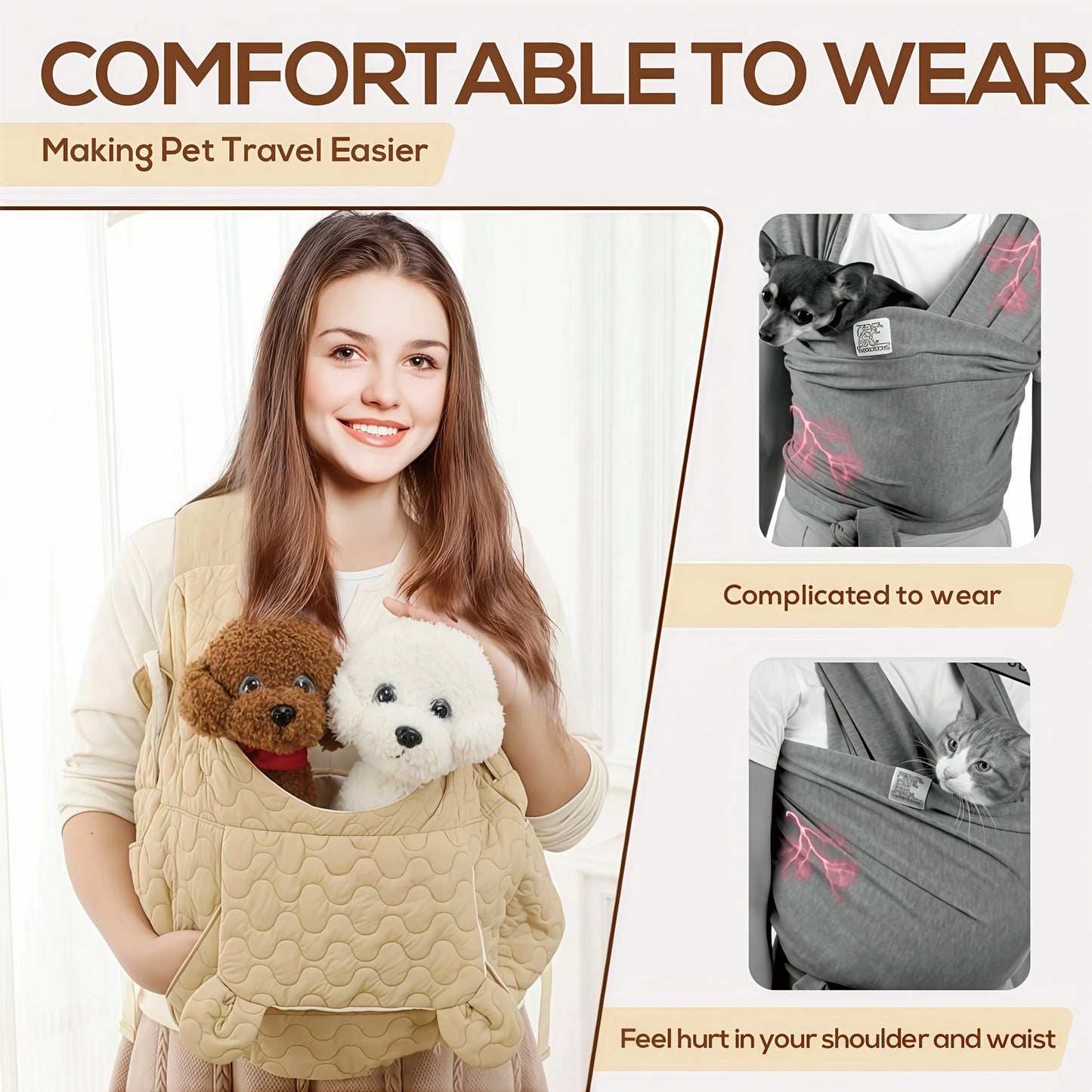 Adjustable Front-Facing Pet Travel Backpack with Removable Bottom Safety Device, Suitable for Cats, Dogs, and Rabbits. Ideal for Travel, Camping, and Hiking. Animal Carrier